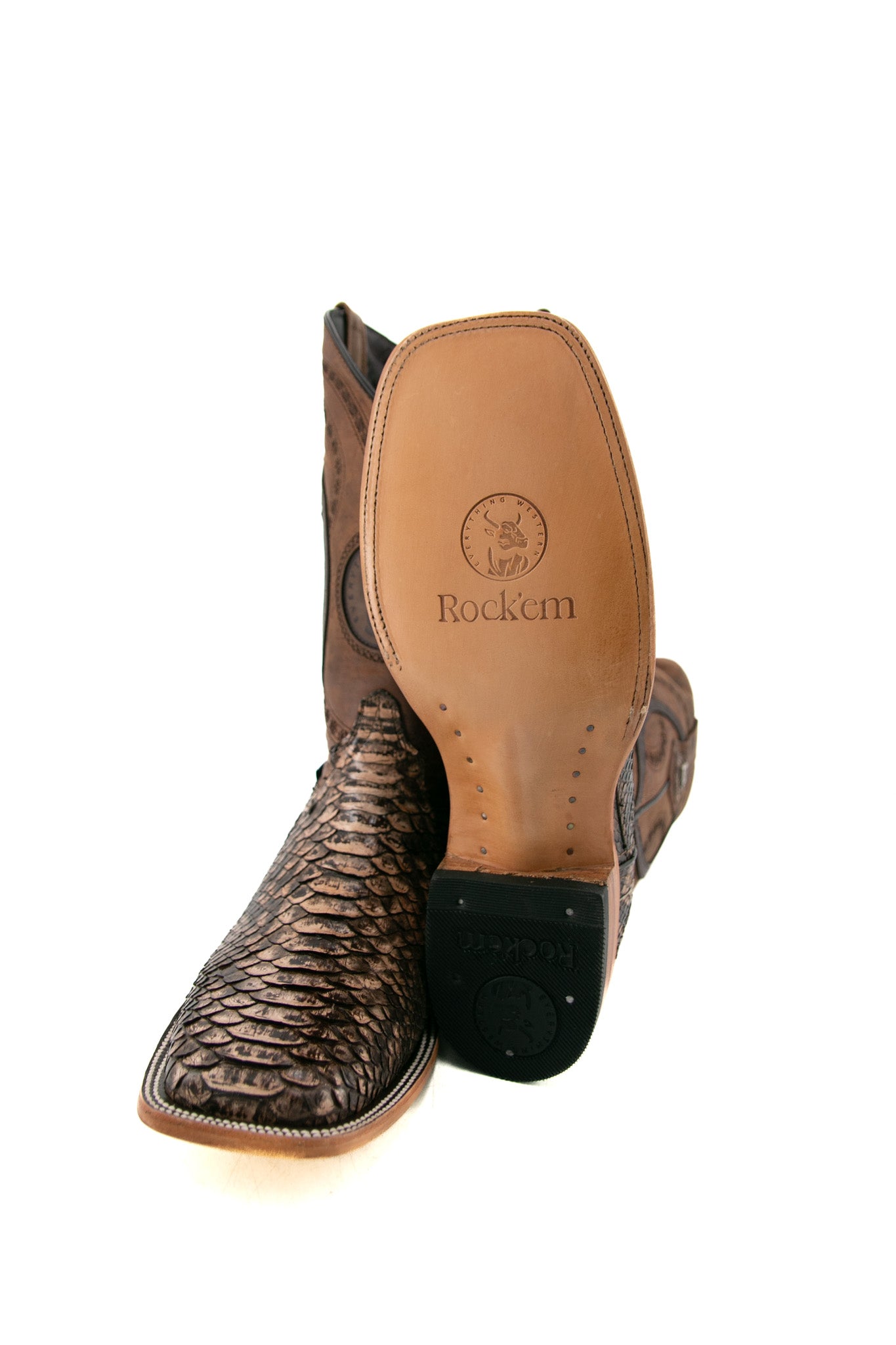 Women's Roper Python Square Toe Boots Exotic Python Square Toe Cowboy Boot – Rock'Em