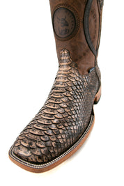 Exotic Python Square Toe Cowboy Boot