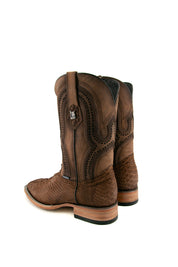 Exotic Python Matte Square Toe Cowboy Boot