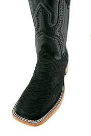 Exotic Python Matte Square Toe Cowboy Boot