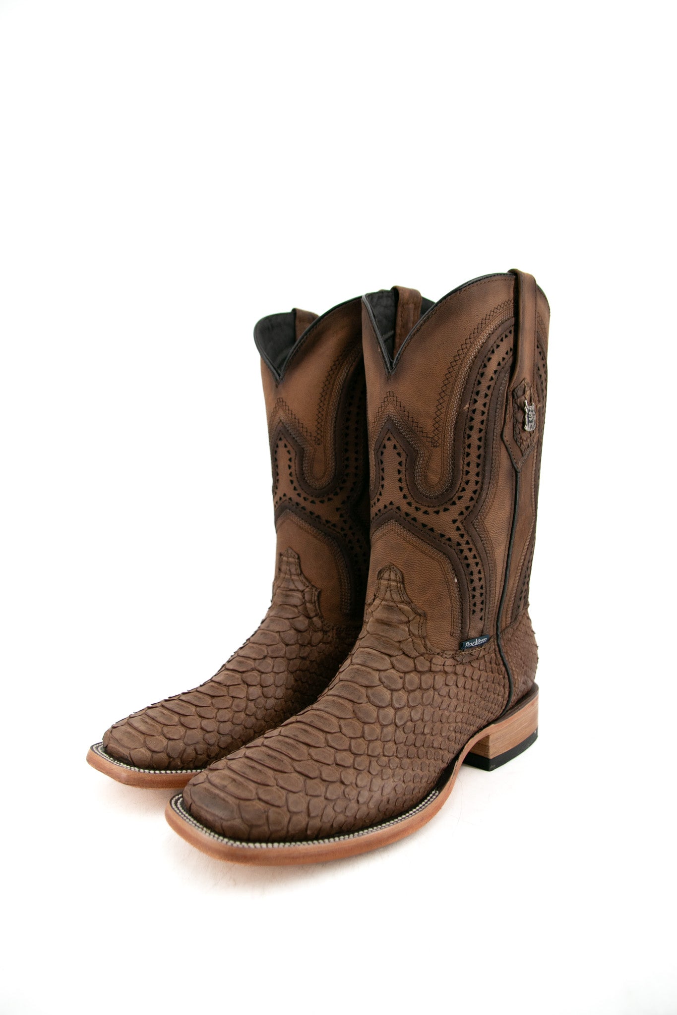 Exotic Python Matte Square Toe Cowboy Boot