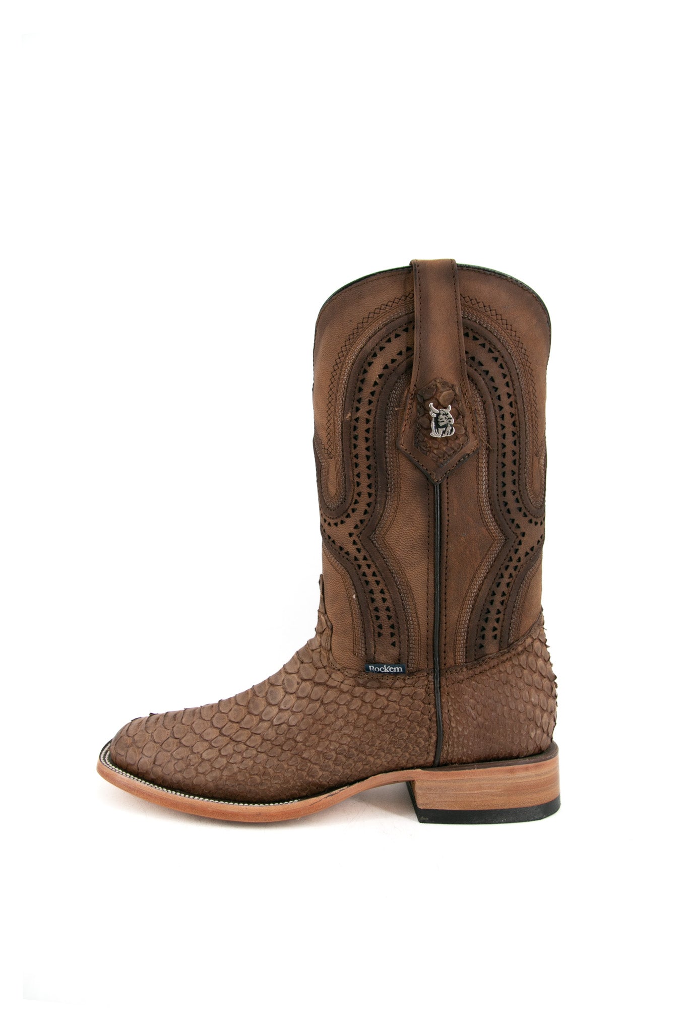 Exotic Python Matte Square Toe Cowboy Boot