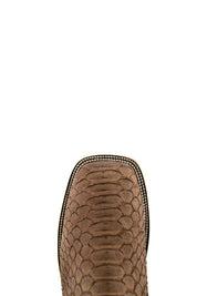 Exotic Python Matte Square Toe Cowboy Boot