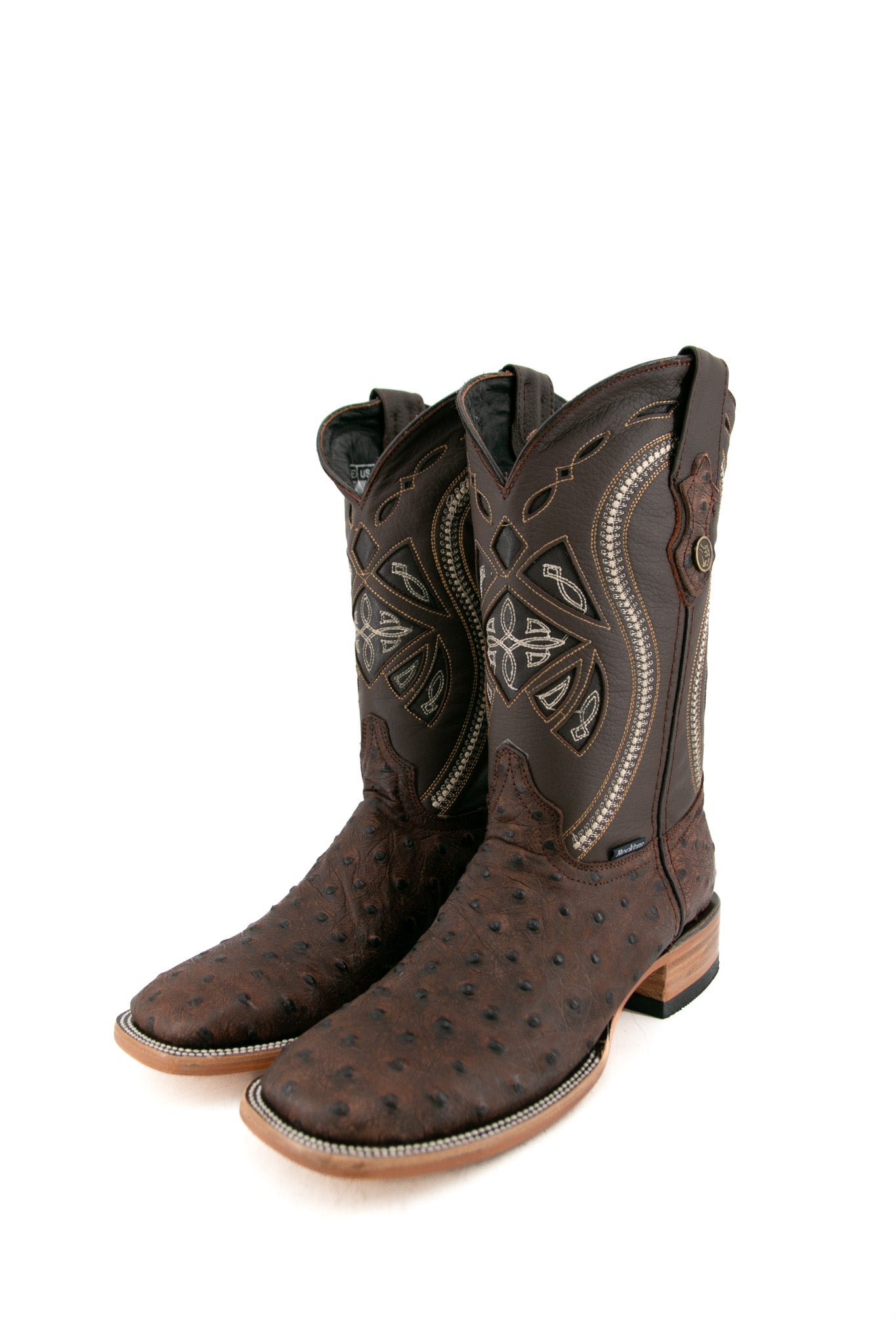 Ostrich Matte Rustic Square Toe Cowboy Boot