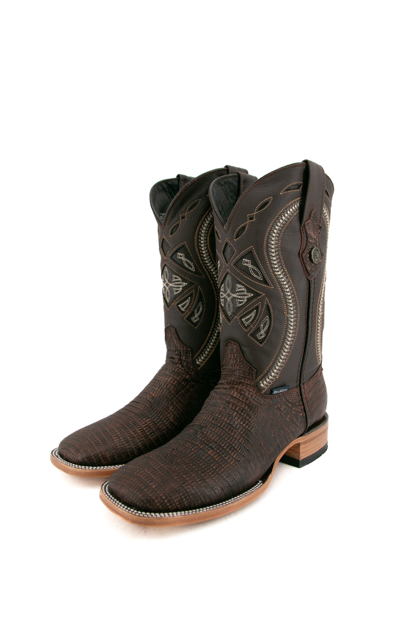 Lizard Matte Square Toe Cowboy Boot