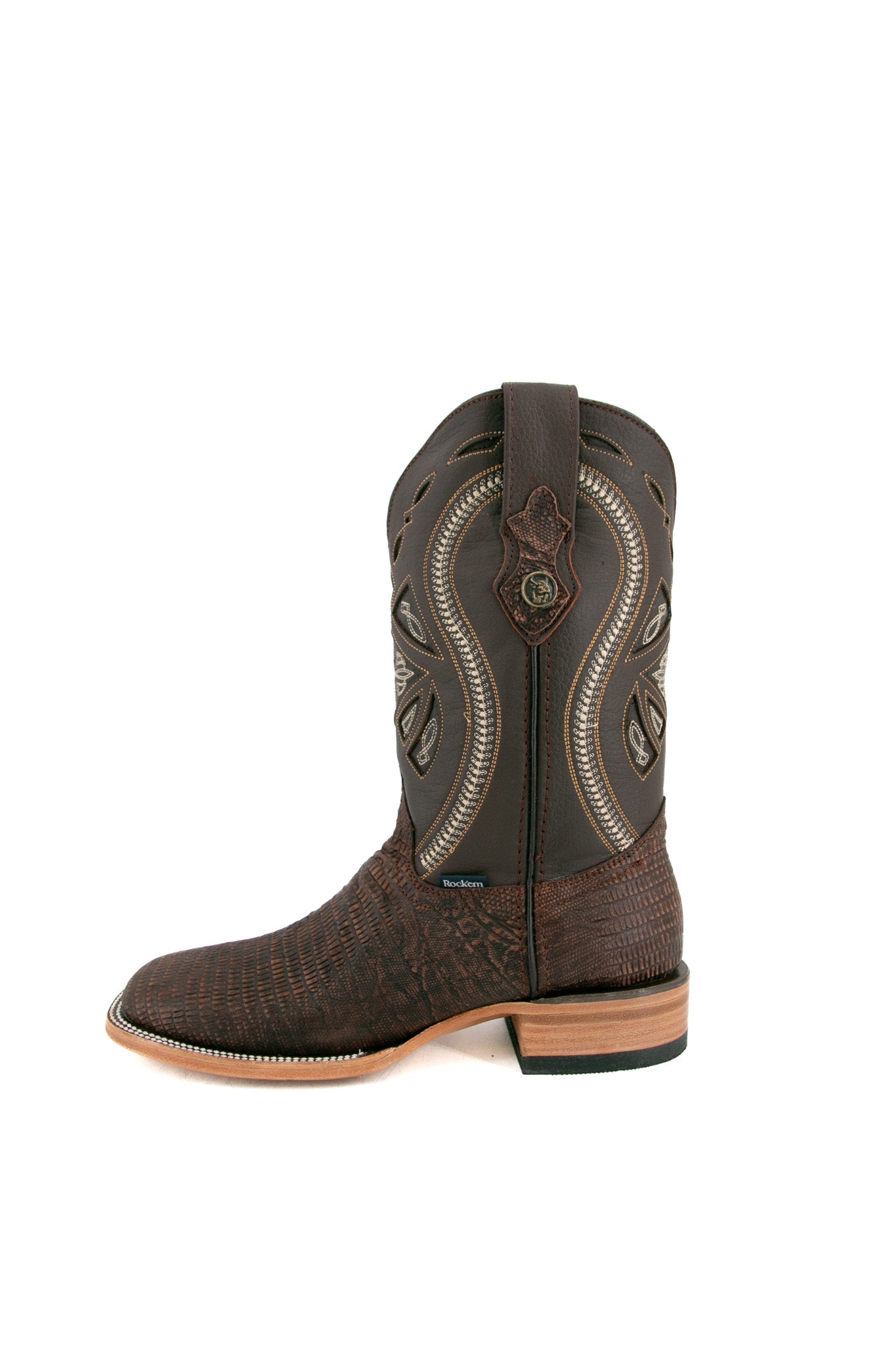 Lizard Matte Square Toe Cowboy Boot