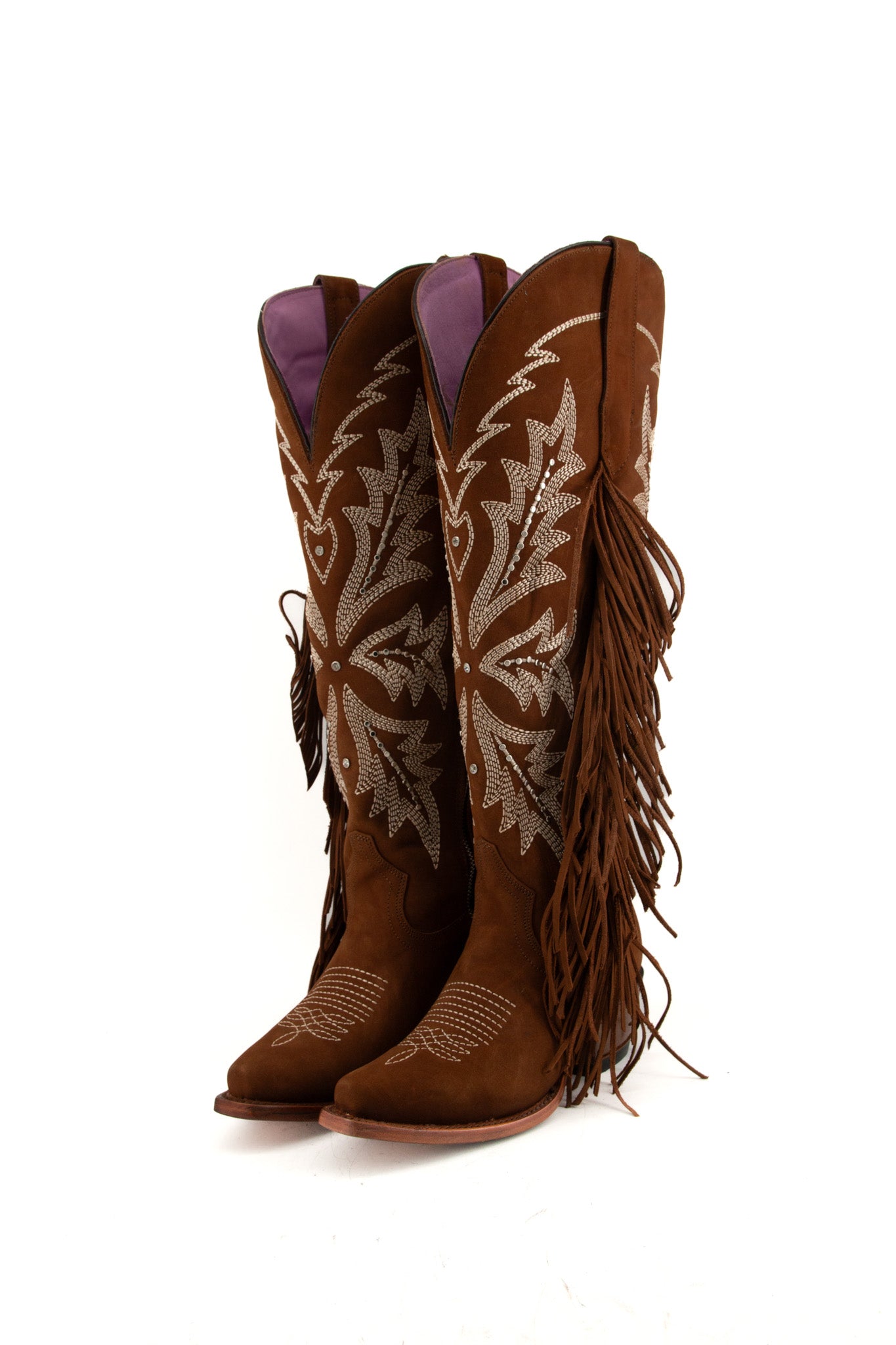 Janet Tall Fringe Wide Calf Friendly Snip Toe Cowgirl Boot