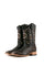 Brown Clone Python cowboy boots in genuine leather, featuring a square toe, python print vamp, brown embroidery shaft.