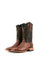 Shedron Caiman Hornback cowboy boots are genuine leather, featuring a square toe, caiman print vamp, brown embroidery shaft, rubber heel.