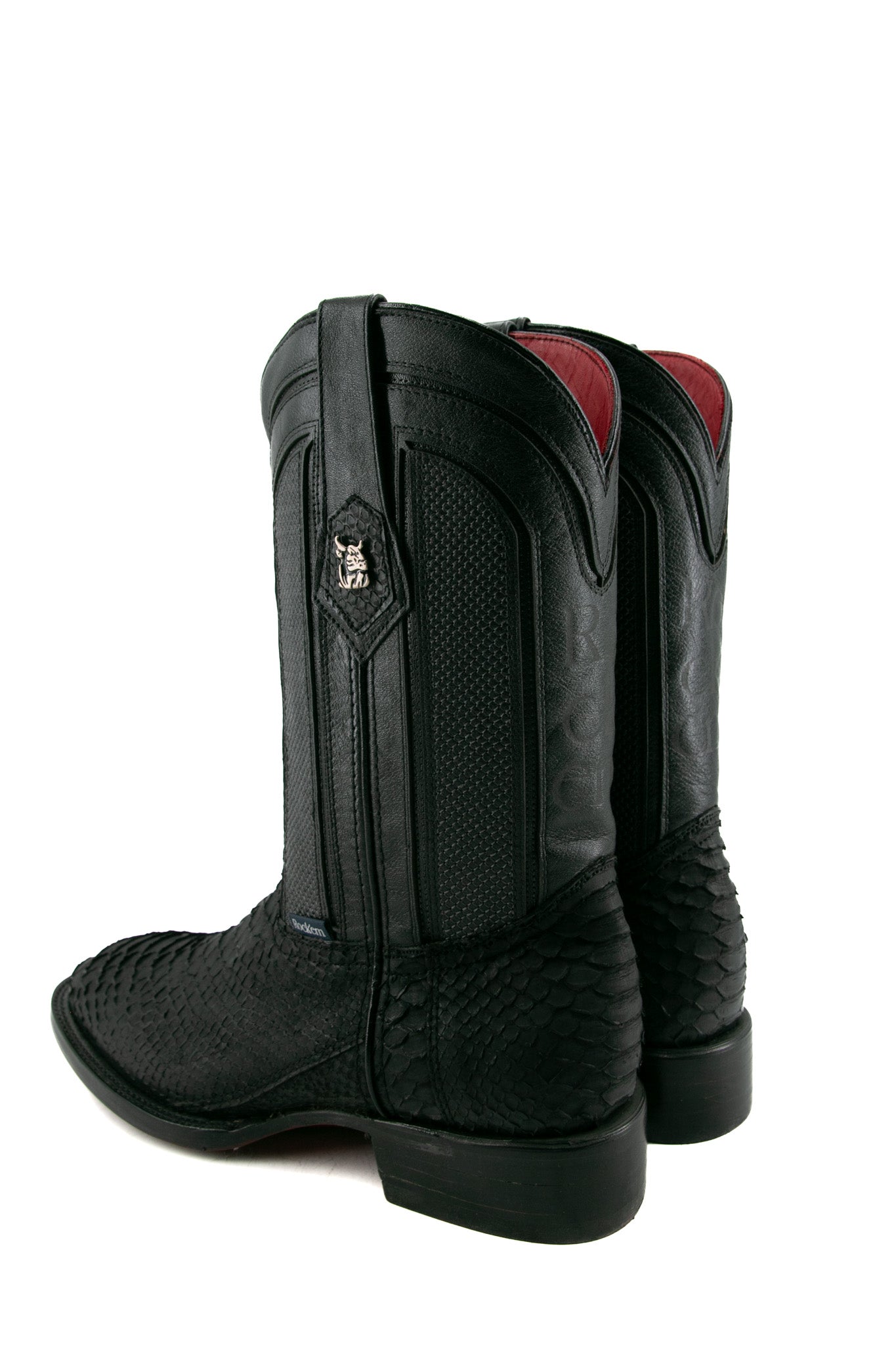 Exotic Python Red Bottom Square Toe Cowboy Boot