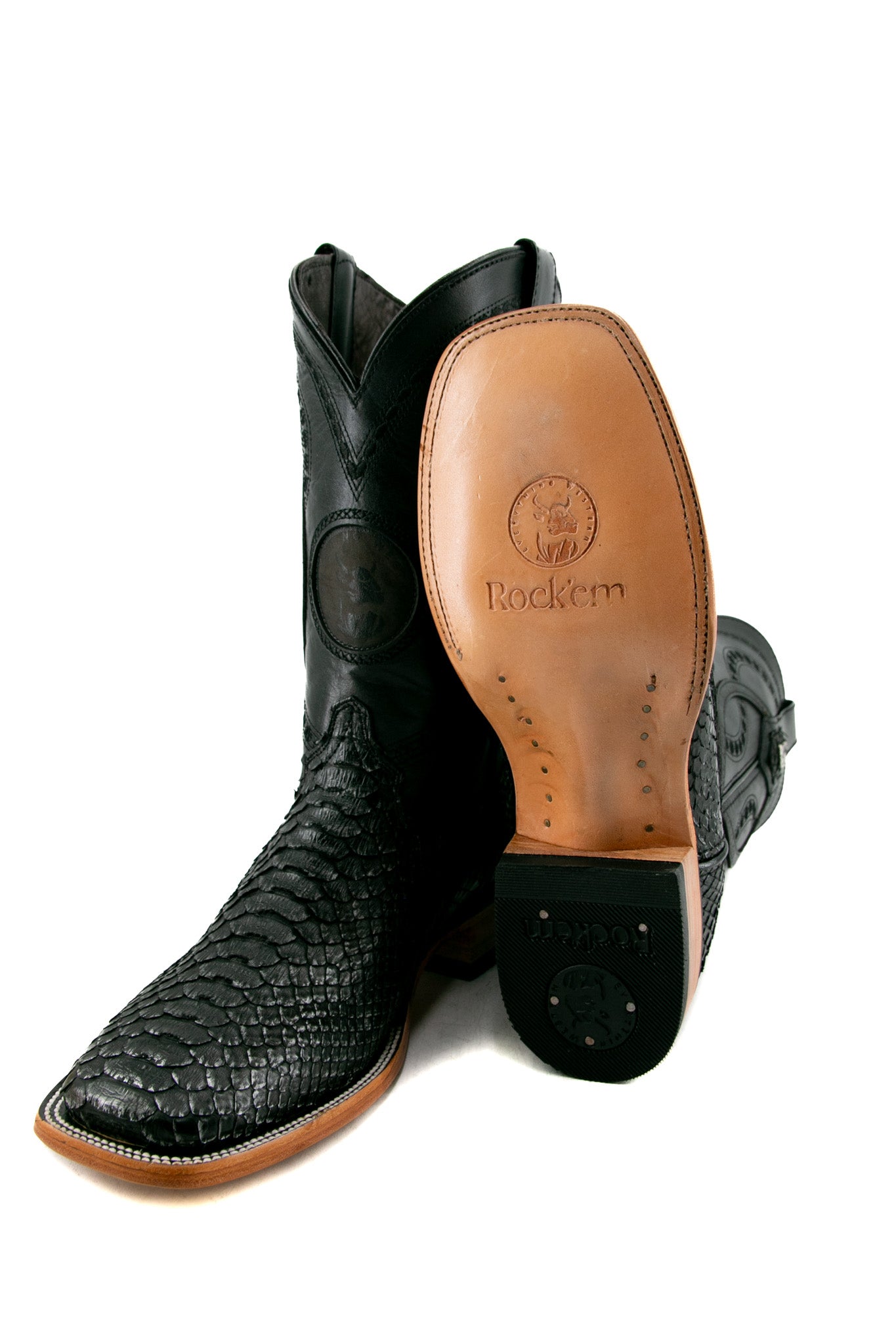 Rock'em Fall Python Exotic Square Toe Cowboy Boot