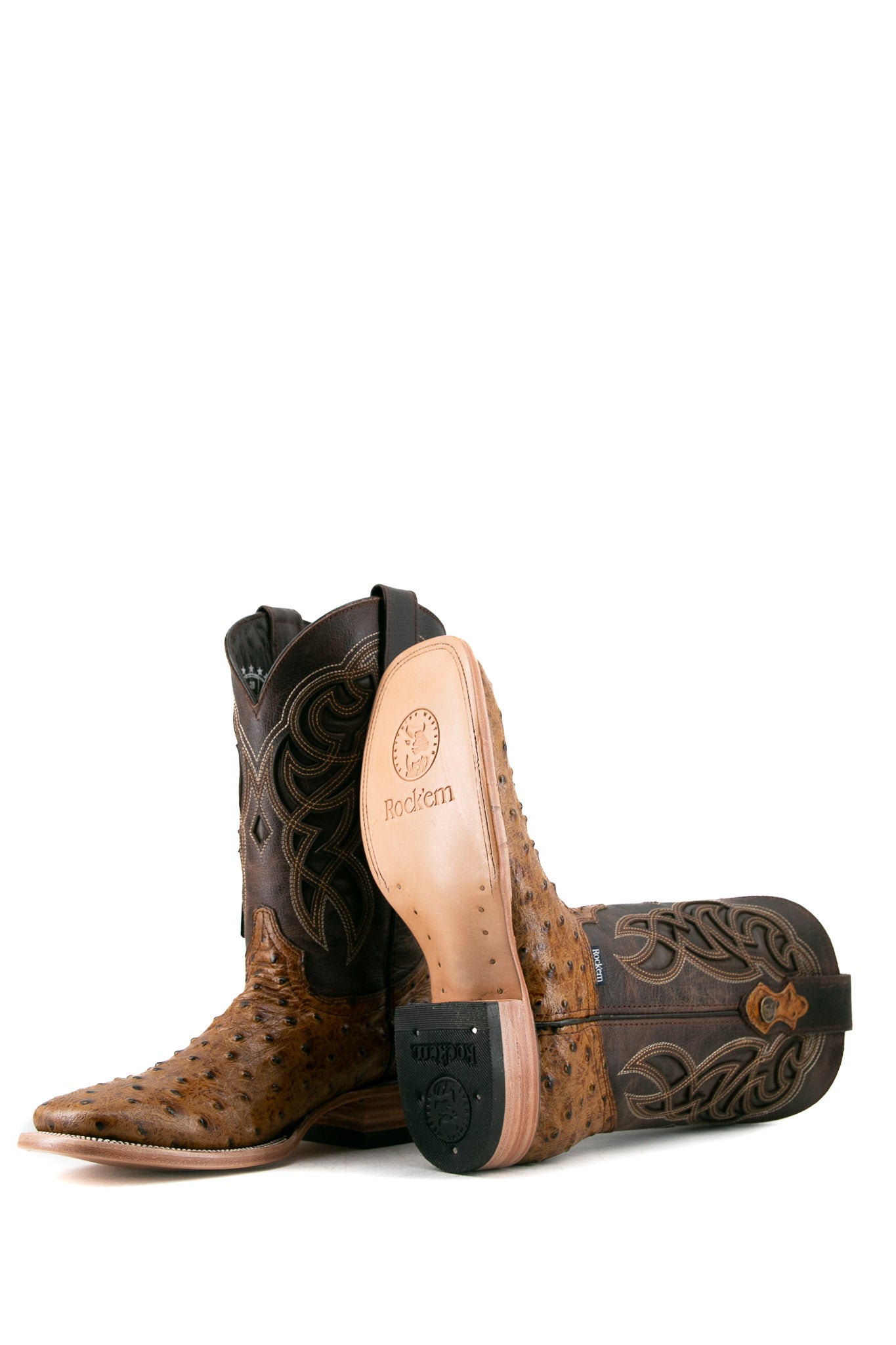 Ostrich Ranch Square Toe Cowboy Boot