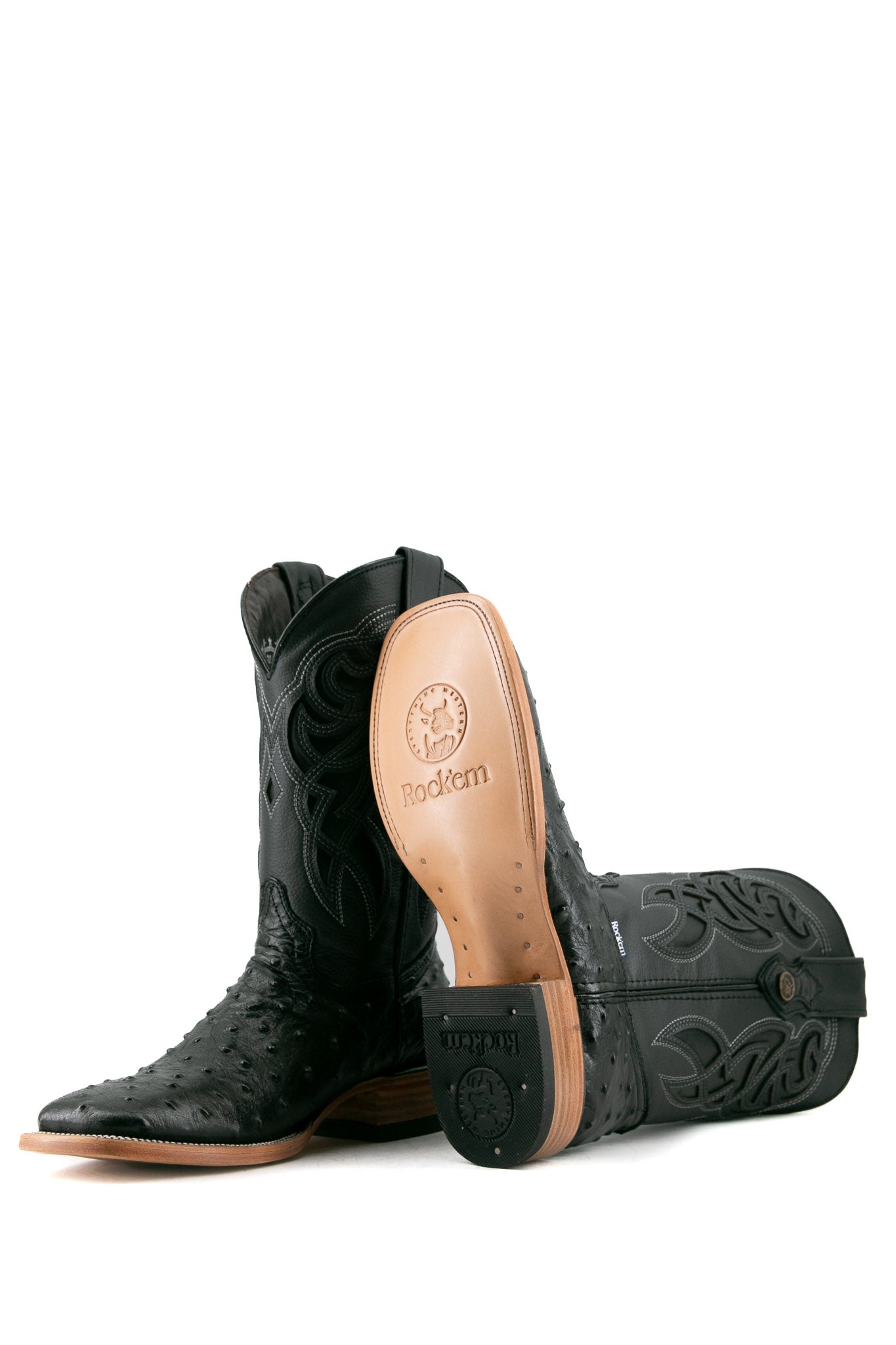 Ostrich Ranch Square Toe Cowboy Boot