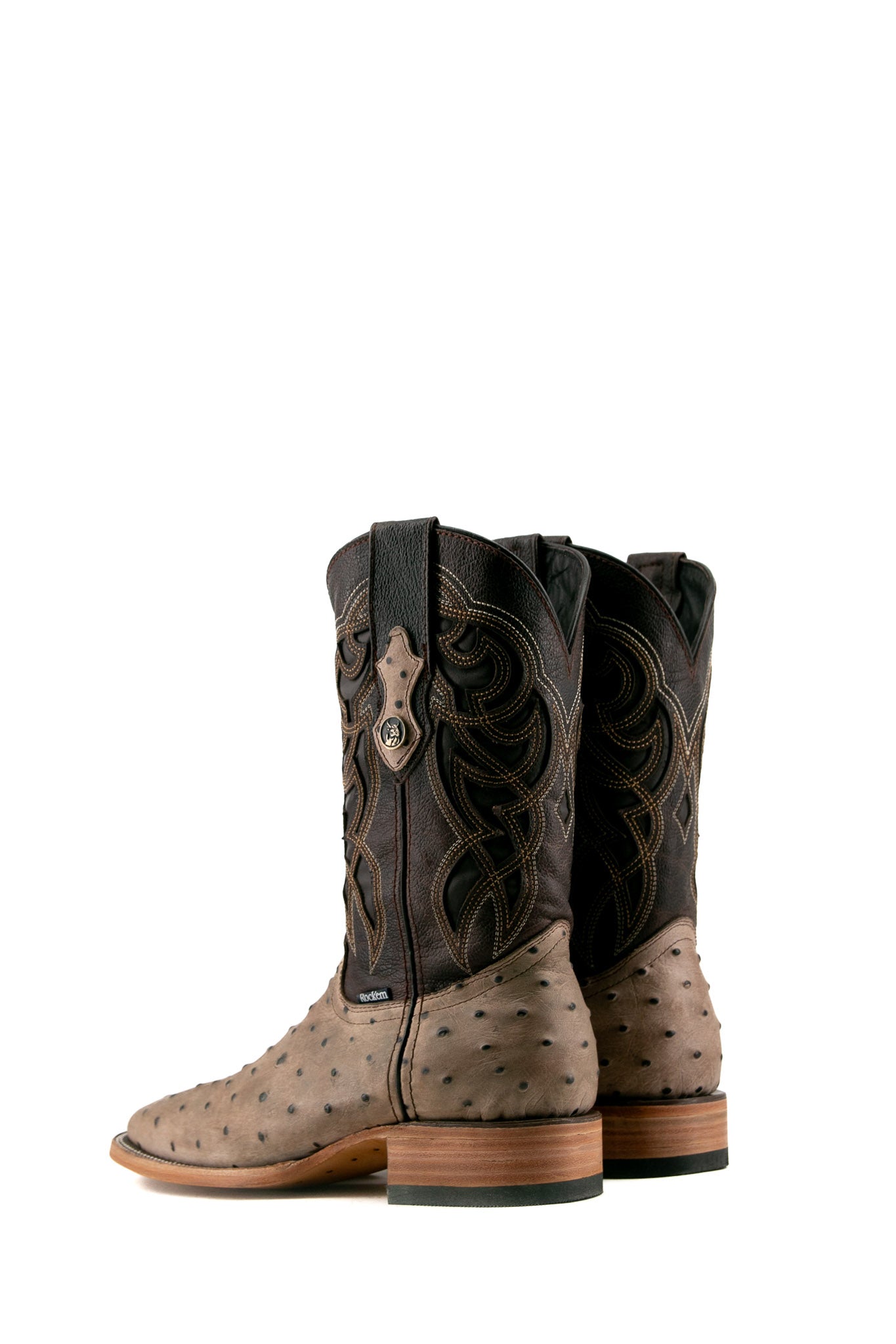 Ostrich Ranch Square Toe Cowboy Boot