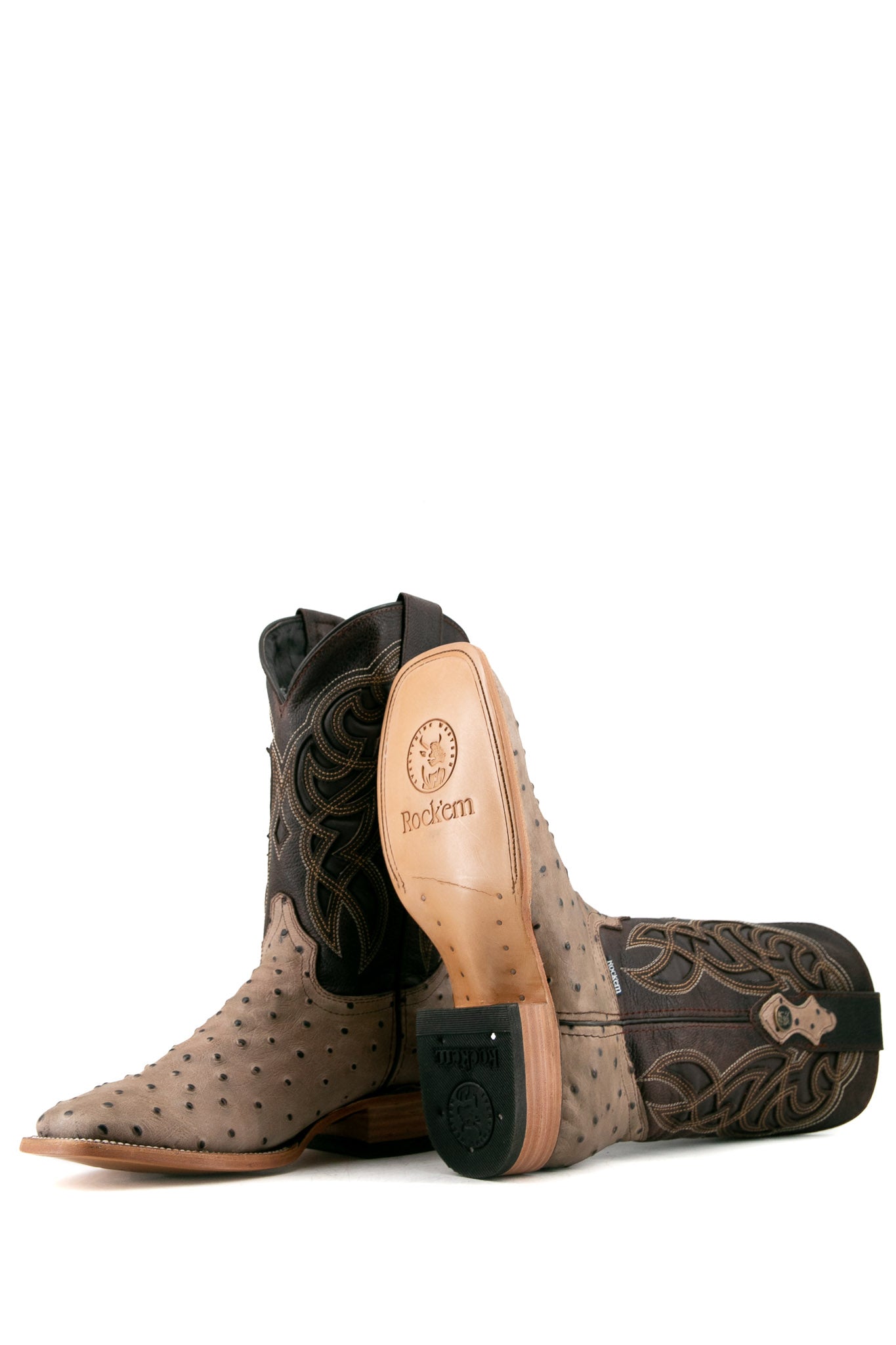 Ostrich Ranch Square Toe Cowboy Boot