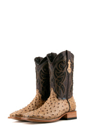 Ostrich Ranch Square Toe Cowboy Boot