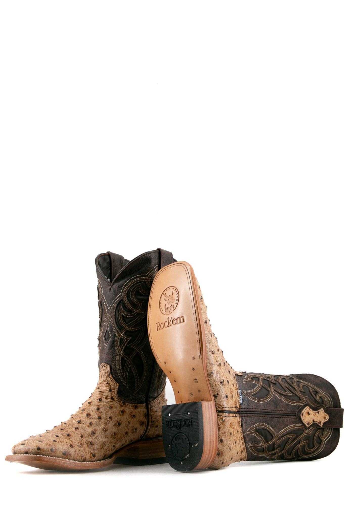 Ostrich Ranch Square Toe Cowboy Boot