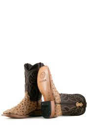 Ostrich Ranch Square Toe Cowboy Boot