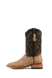 Ostrich Ranch Square Toe Cowboy Boot