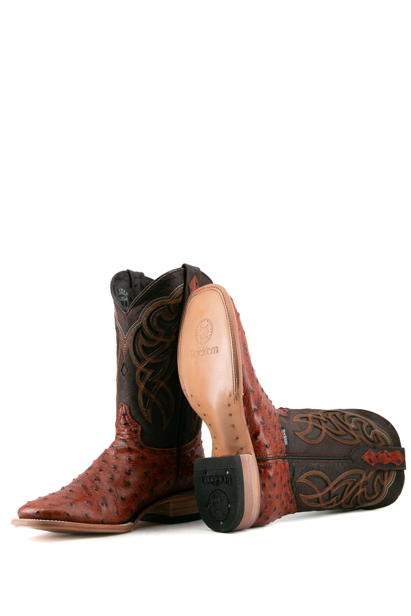 Ostrich Ranch Square Toe Cowboy Boot