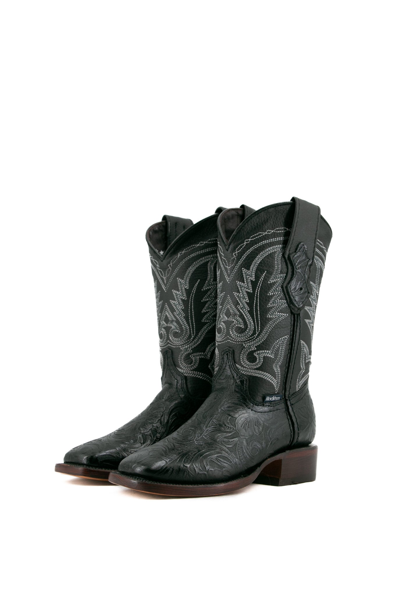 Tooled Black Cincelado Youth Boot