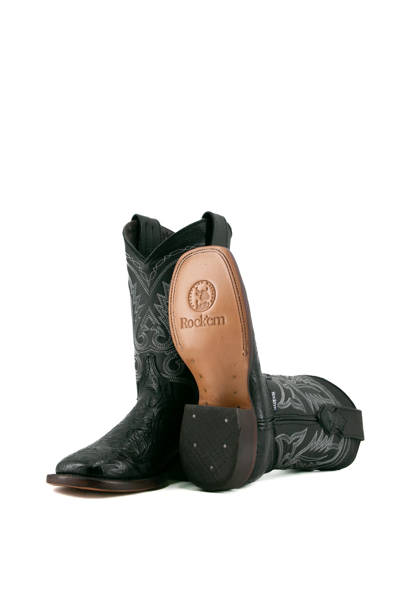 Tooled Black Cincelado Youth Boot