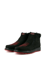 Paris Nobuck Negro Botin Artesanal FINAL SALE
