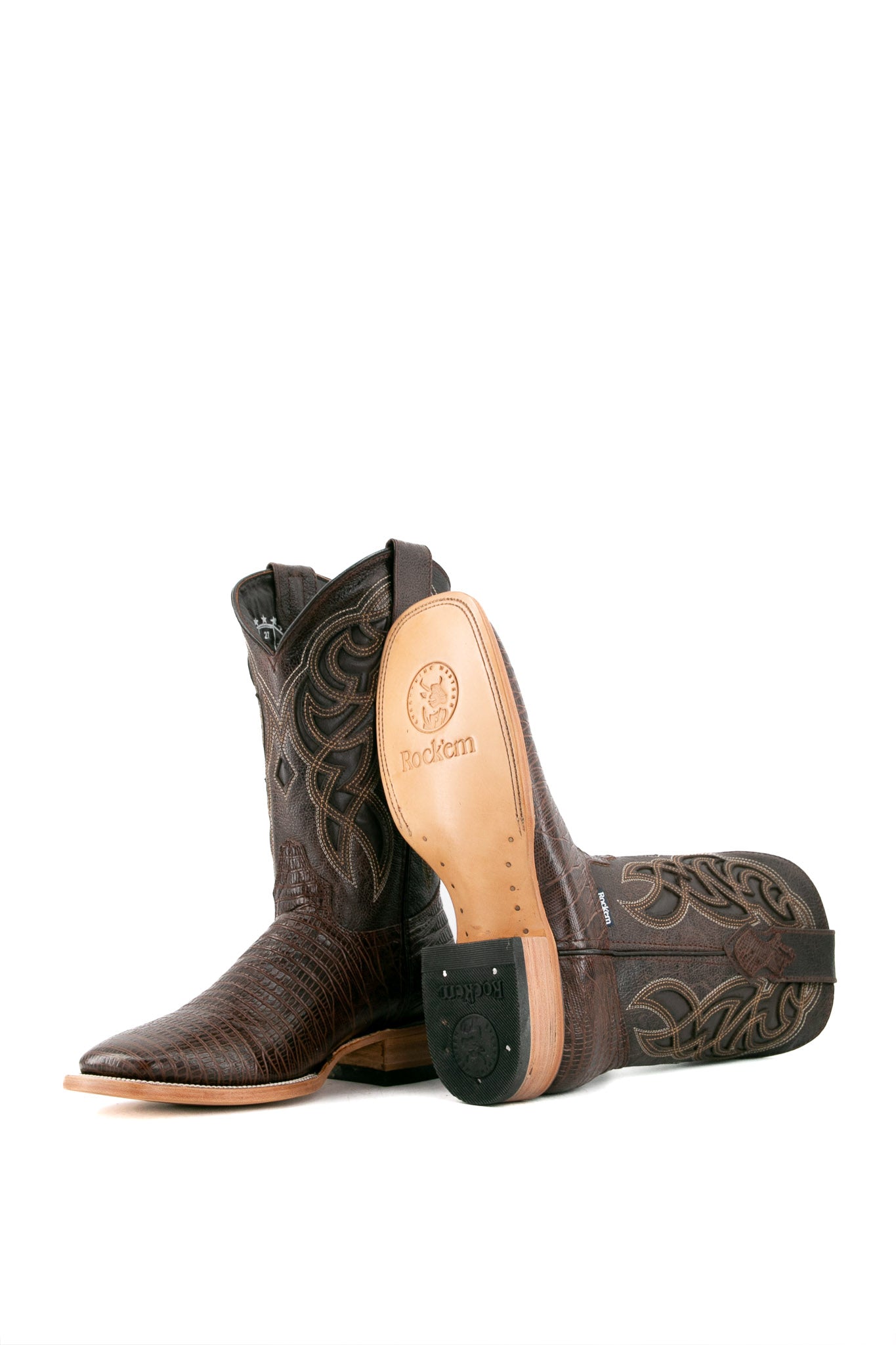 Lizard Square Toe Cowboy Boot