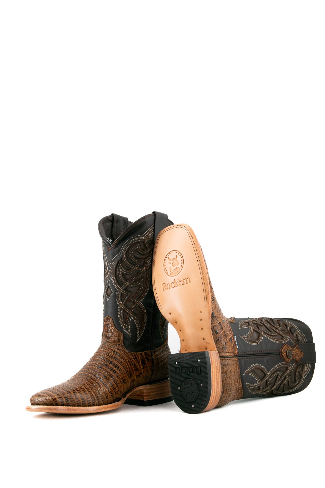 Lizard Square Toe Cowboy Boot