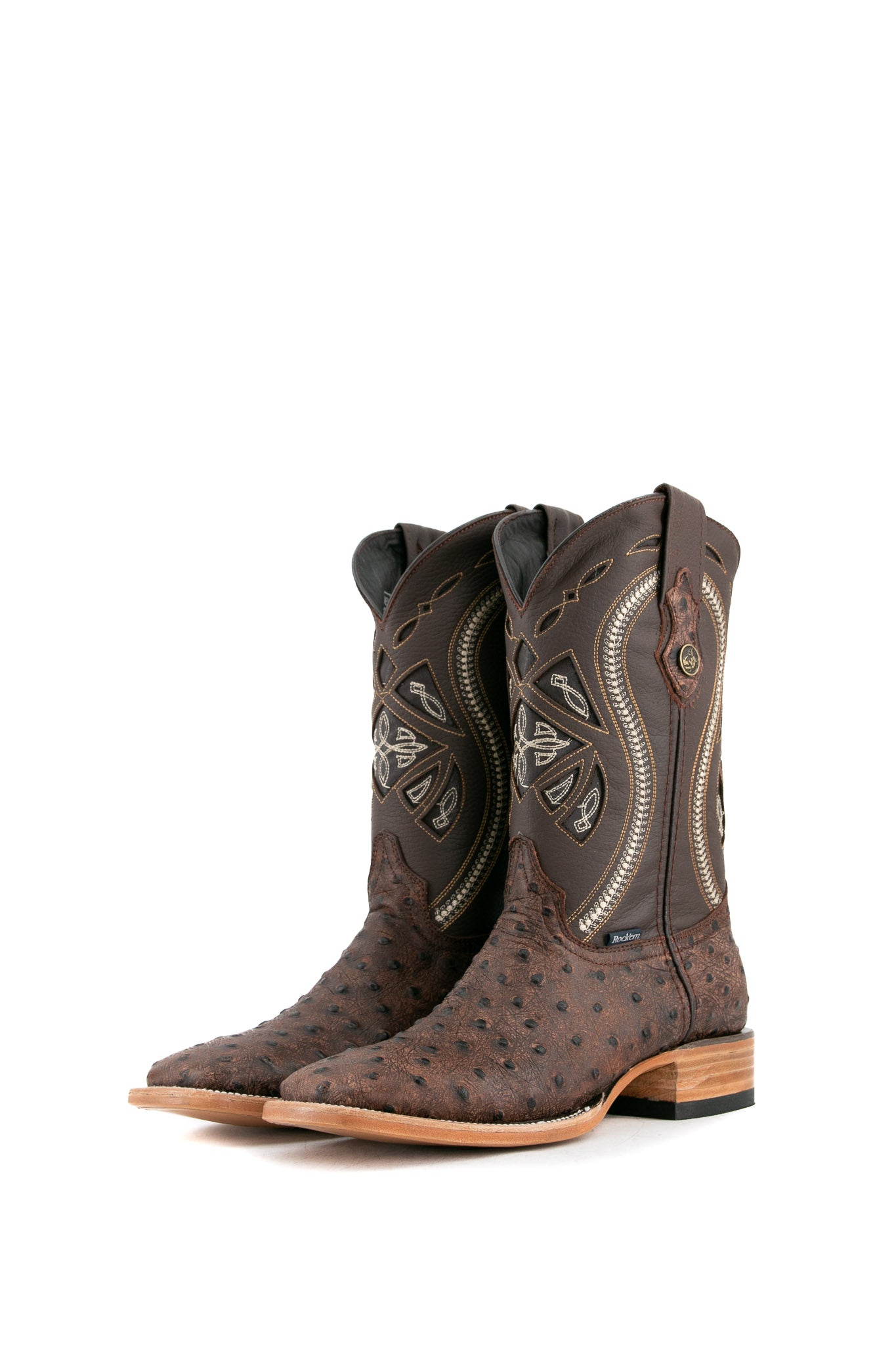 Ostrich Matte Rustic Square Toe Cowboy Boot