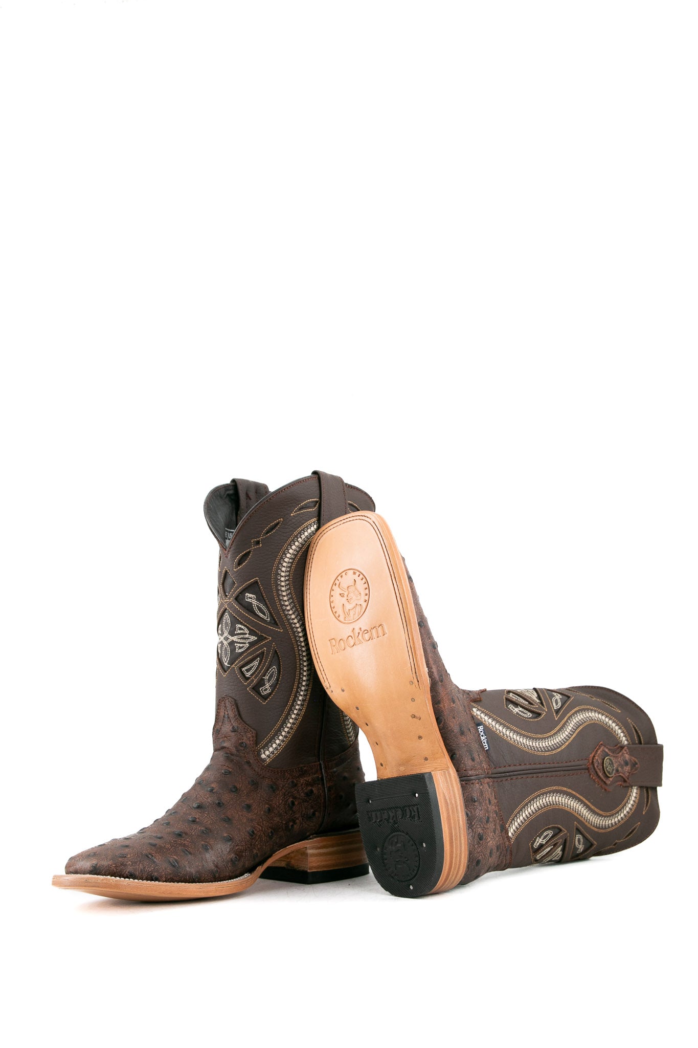 Ostrich Matte Rustic Square Toe Cowboy Boot