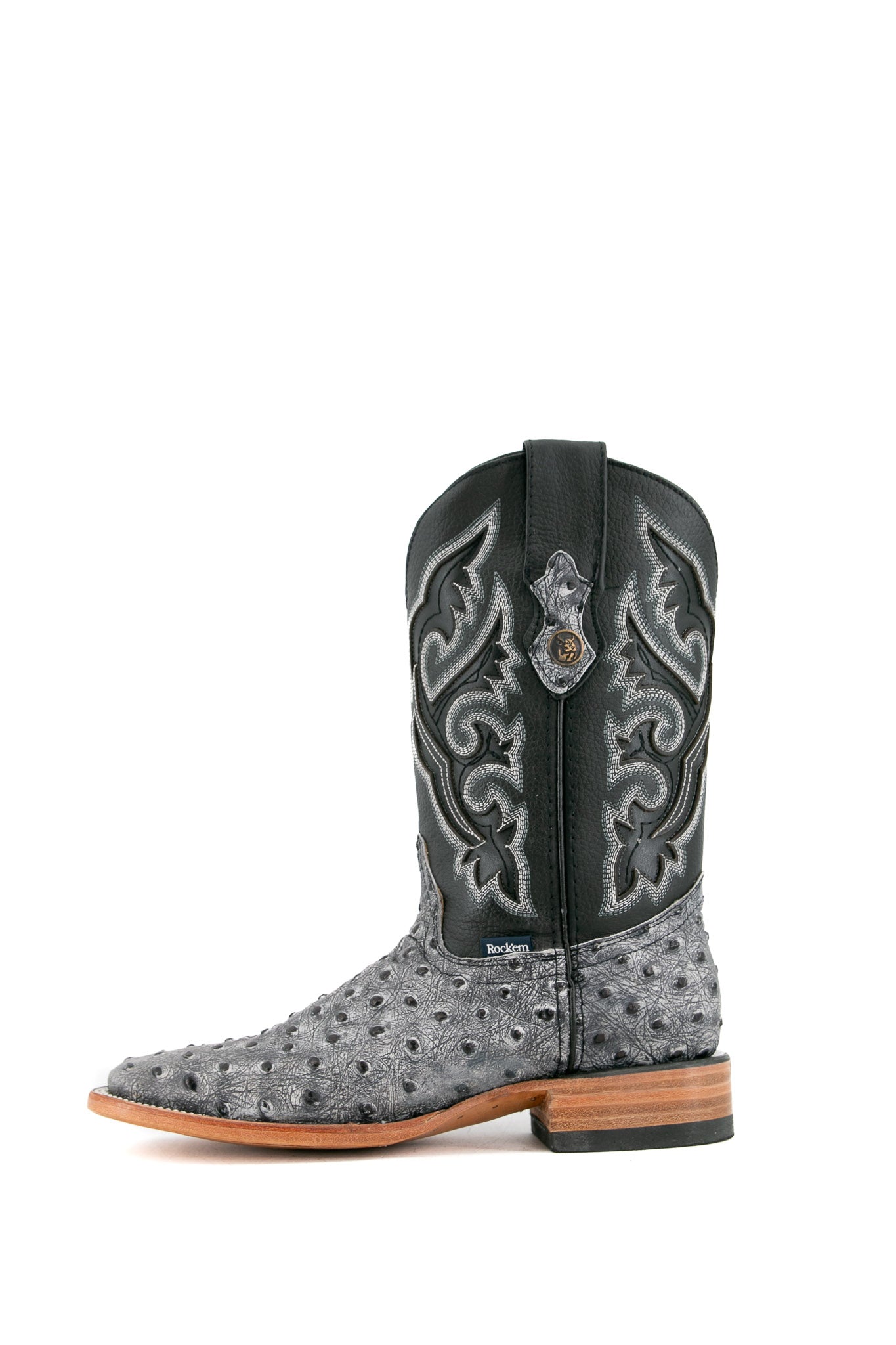 Ostrich Matte Rustic Square Toe Cowboy Boot