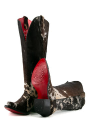 Cowhide Red Bottom Wide Calf Friendly Tall Cowgirl Boot Size 7 Box DW6