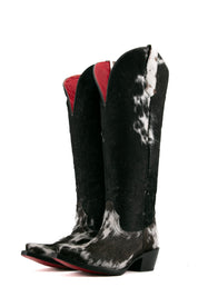 Cowhide Red Bottom Wide Calf Friendly Tall Cowgirl Boot Size 7 Box DW9