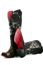 Cowhide Red Bottom Wide Calf Friendly Tall Cowgirl Boot Size 9.5 Box DW27