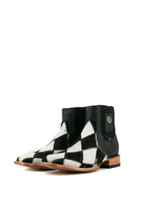 Men's Cowhide Patchwork Square Toe Ankle Boot Size 9.5 Box HM3 FINAL SALE