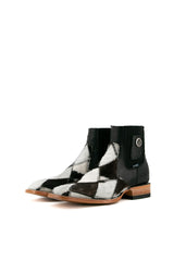 Men's Cowhide Patchwork Square Toe Ankle Boot Size 7 Box HM21 FINAL SALE