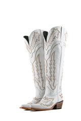 Maggie Knee High Wide Calf Snip Toe Cowgirl Boot