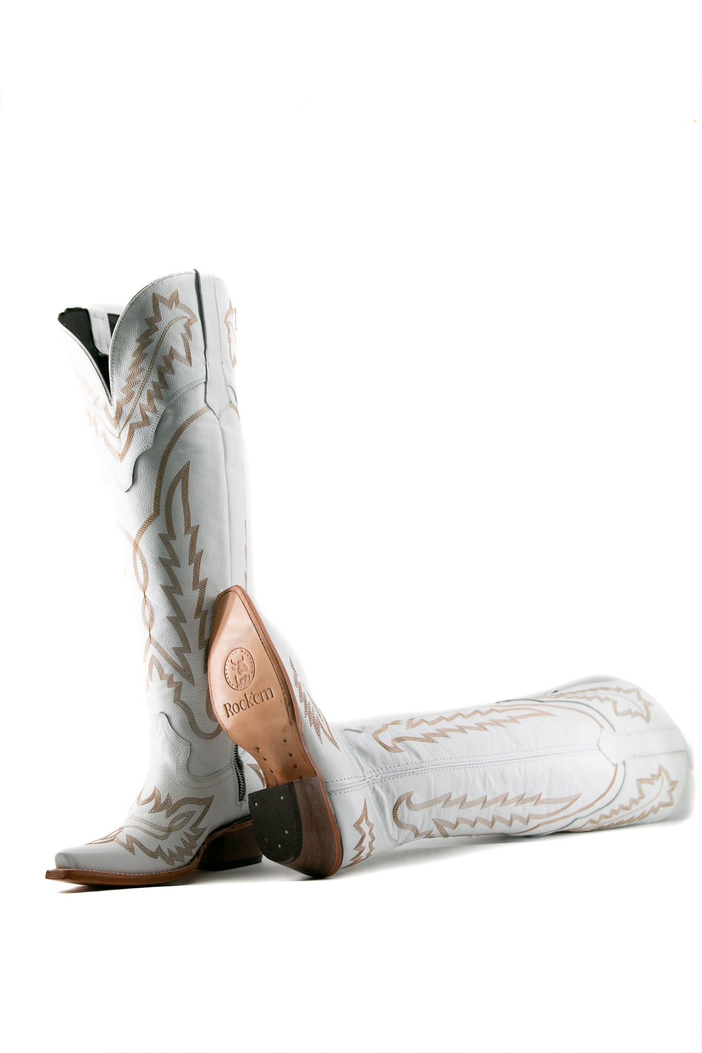 Maggie Knee High Wide Calf Friendly Snip Toe Cowgirl Boot