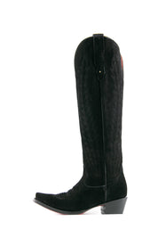 Georgina Suede Tall Red Bottom Snip Toe Cowgirl Boot