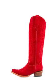 Georgina Suede Tall Red Bottom Snip Toe Cowgirl Boot