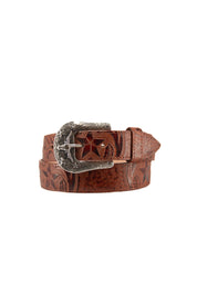 Print Star Hand Tooled Cowboy Belt