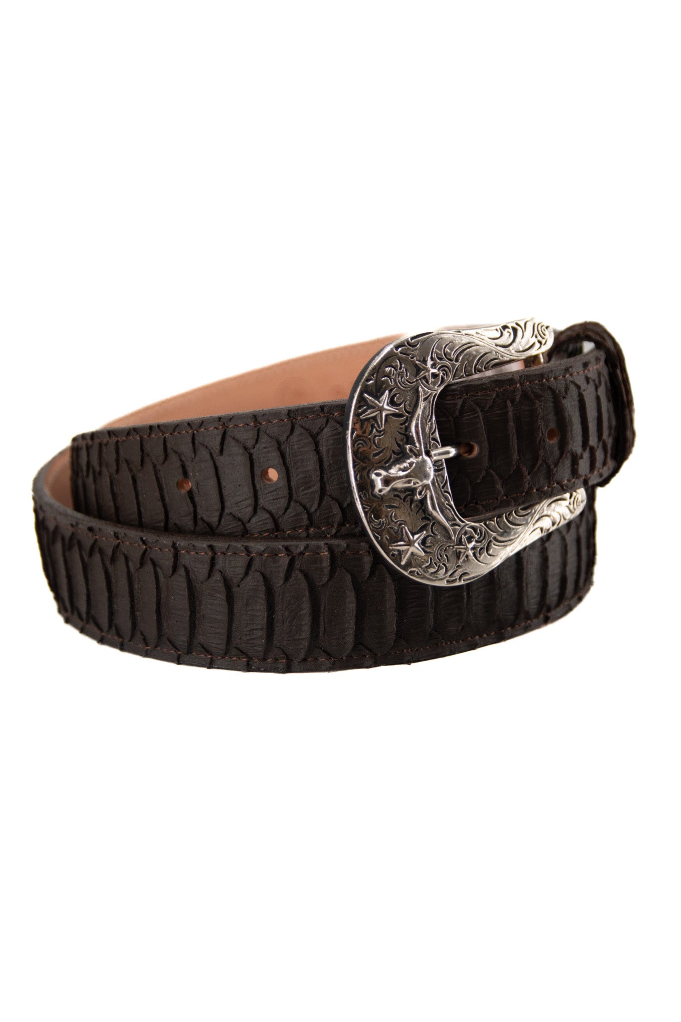 Python Longhorn X Buckle Cowboy Belt