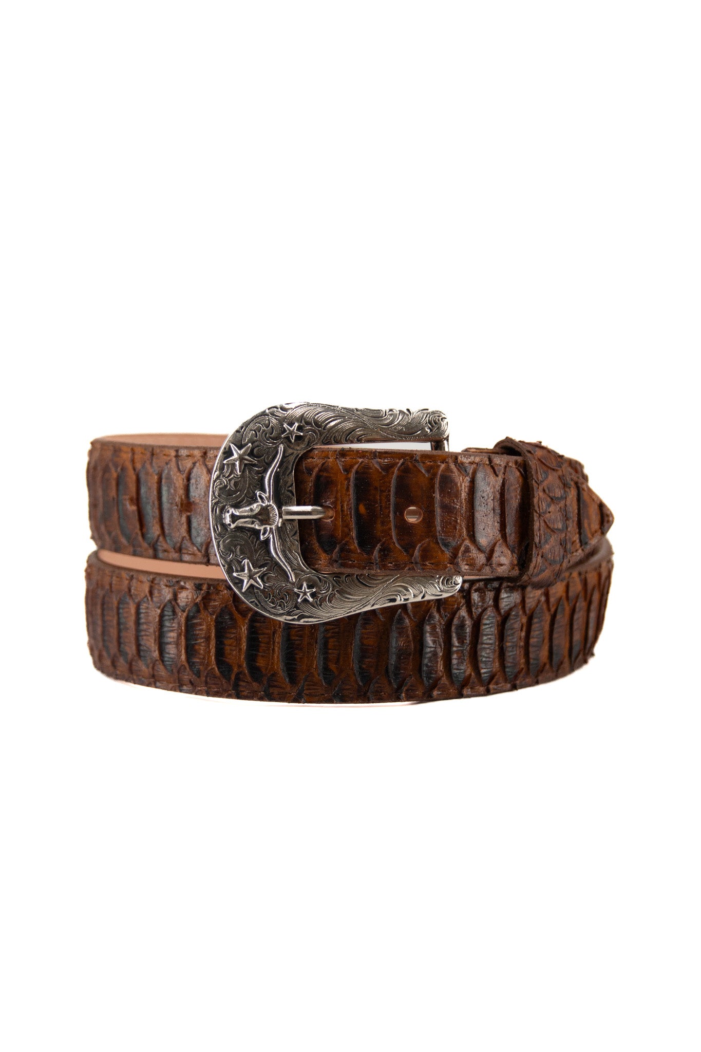 Python Longhorn X Buckle Cowboy Belt