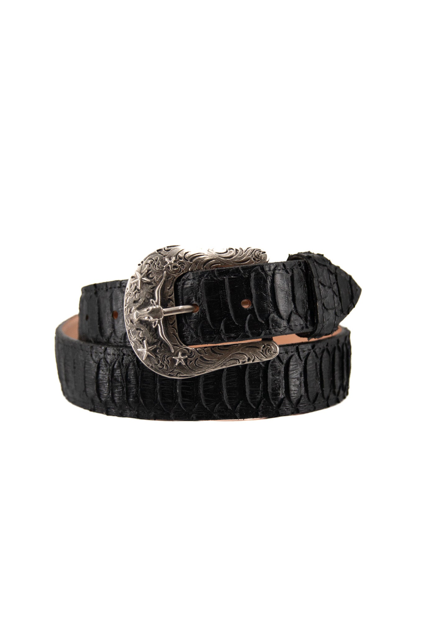 Python Longhorn X Buckle Cowboy Belt