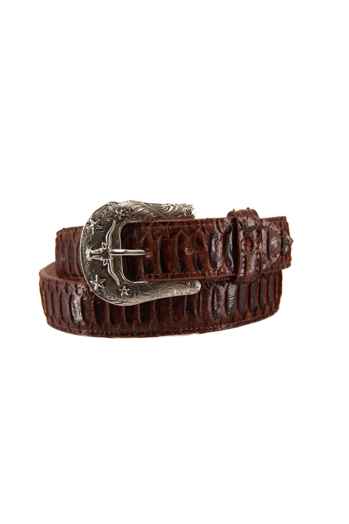 Python Longhorn X Buckle Cowboy Belt