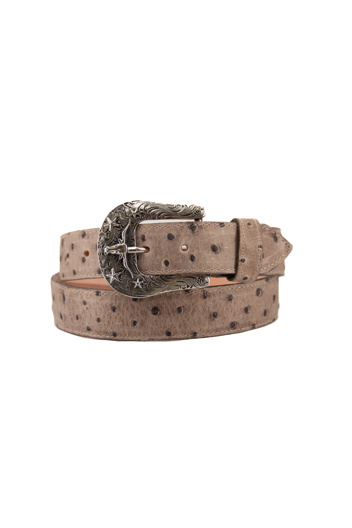 Ostrich Ranch Print Cowboy Belt