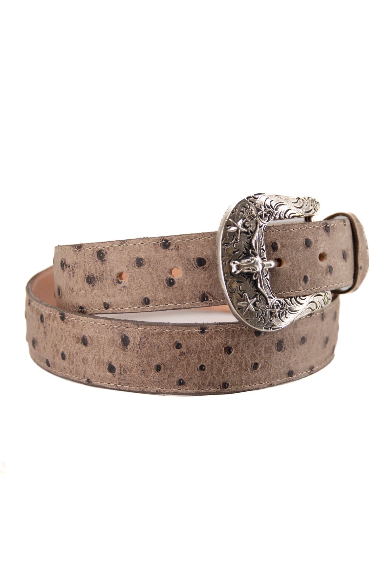 Ostrich Ranch Print Cowboy Belt