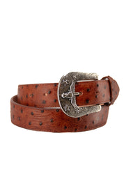 Ostrich Ranch Print Cowboy Belt