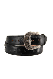 Ostrich Ranch Print Cowboy Belt